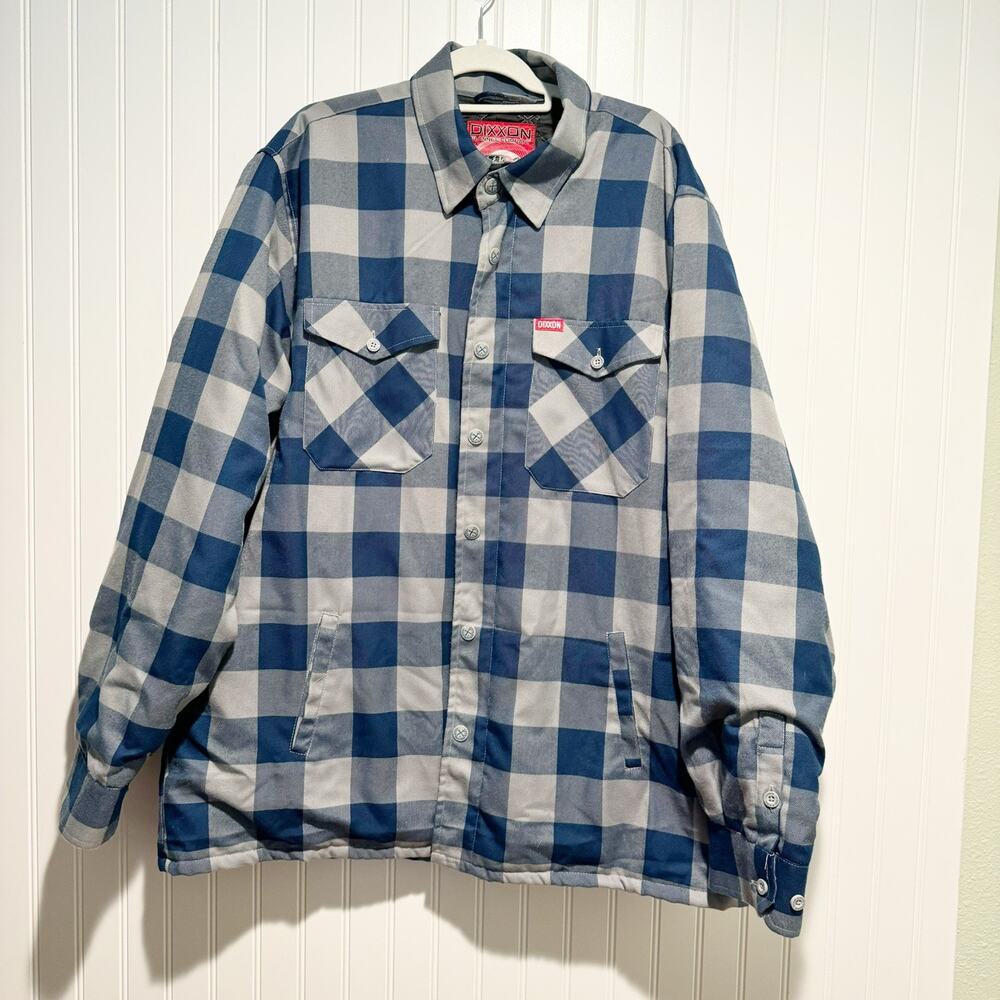 Dixxon Coronado Lined Flannel Jacket Blue Gray Plaid Mens 2X